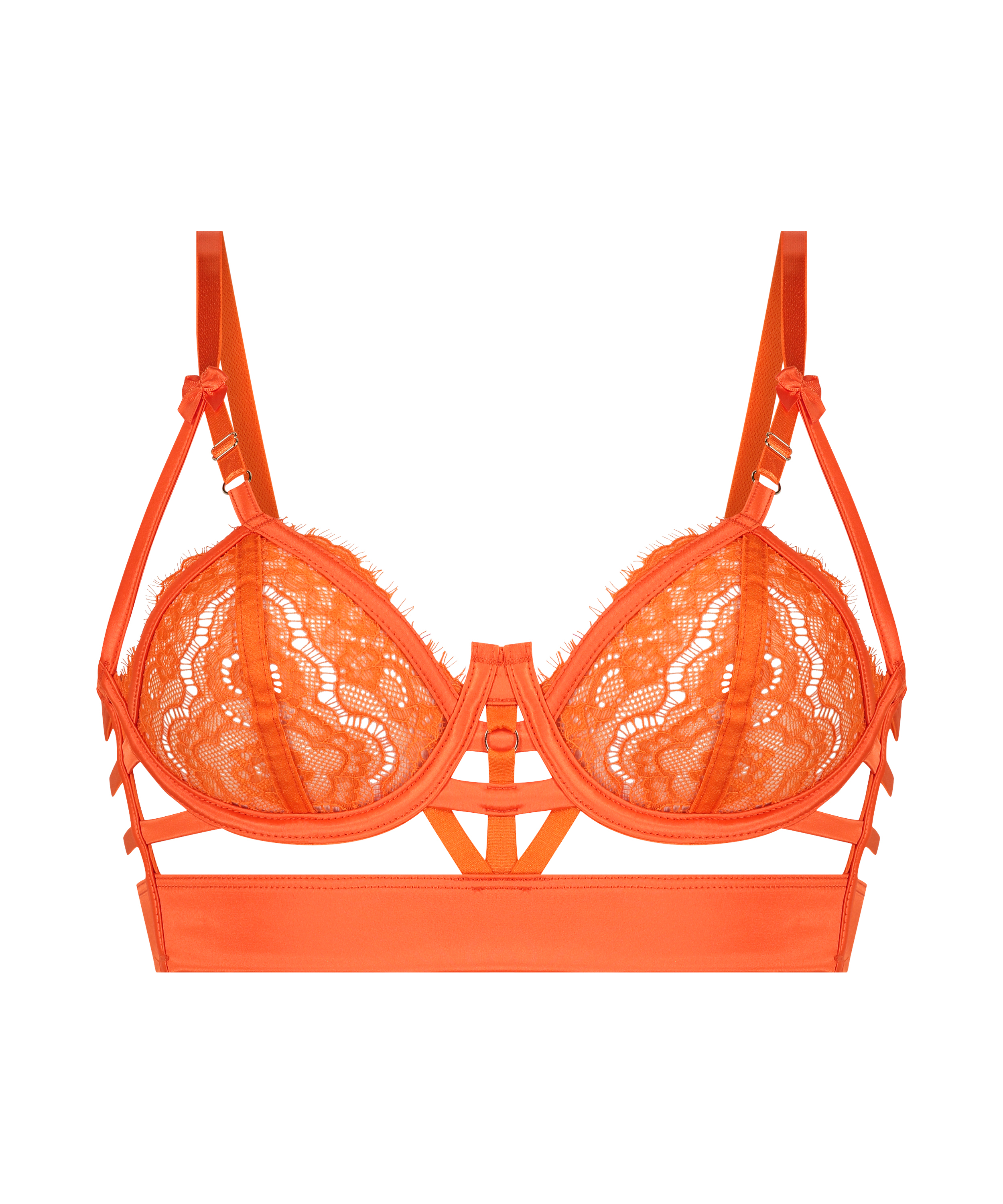 Mitzy Non-Padded Underwired Longline Bra, Orange, main