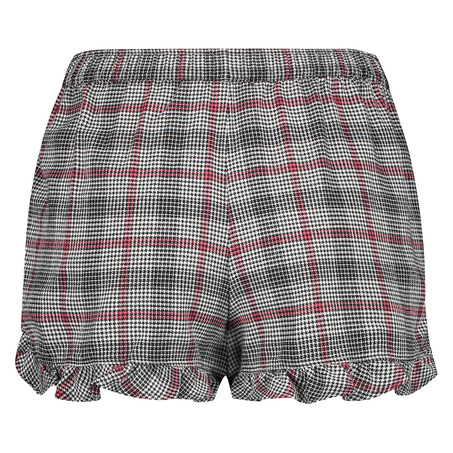 Twill Check pyjama shorts, Grey