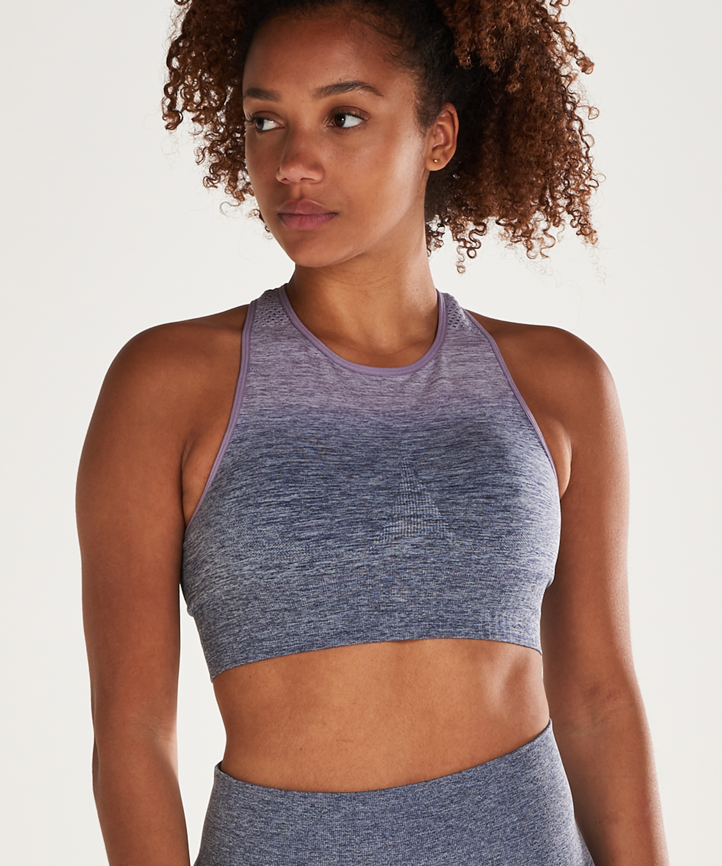 HKMX Highneck Ombre Level 2 Sports Bra, Blue, main