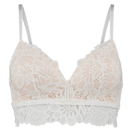 Shiloh Padded Non-wired Longline Bra, White