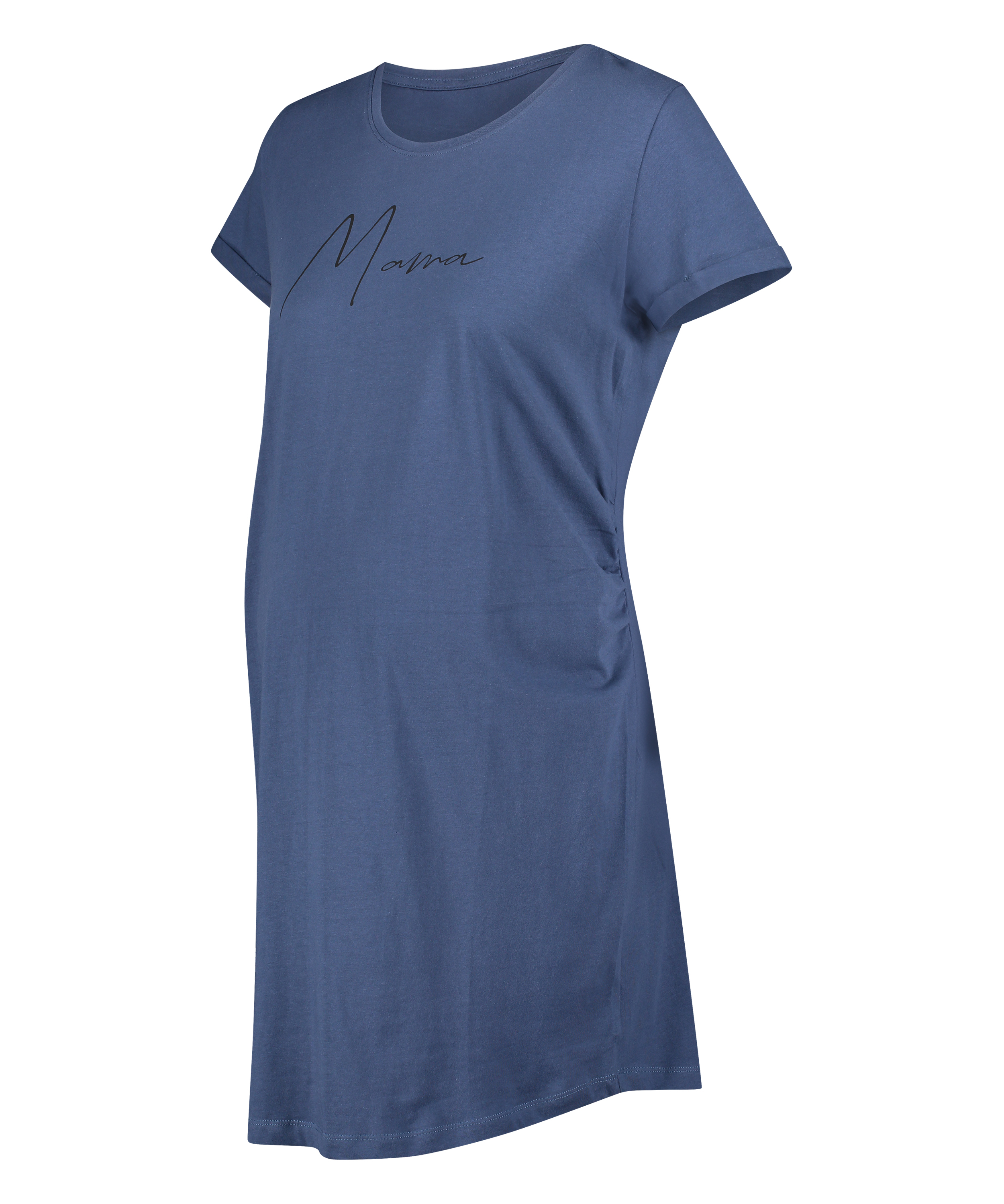 Short-Sleeved Maternity Nightshirt, Blue, main