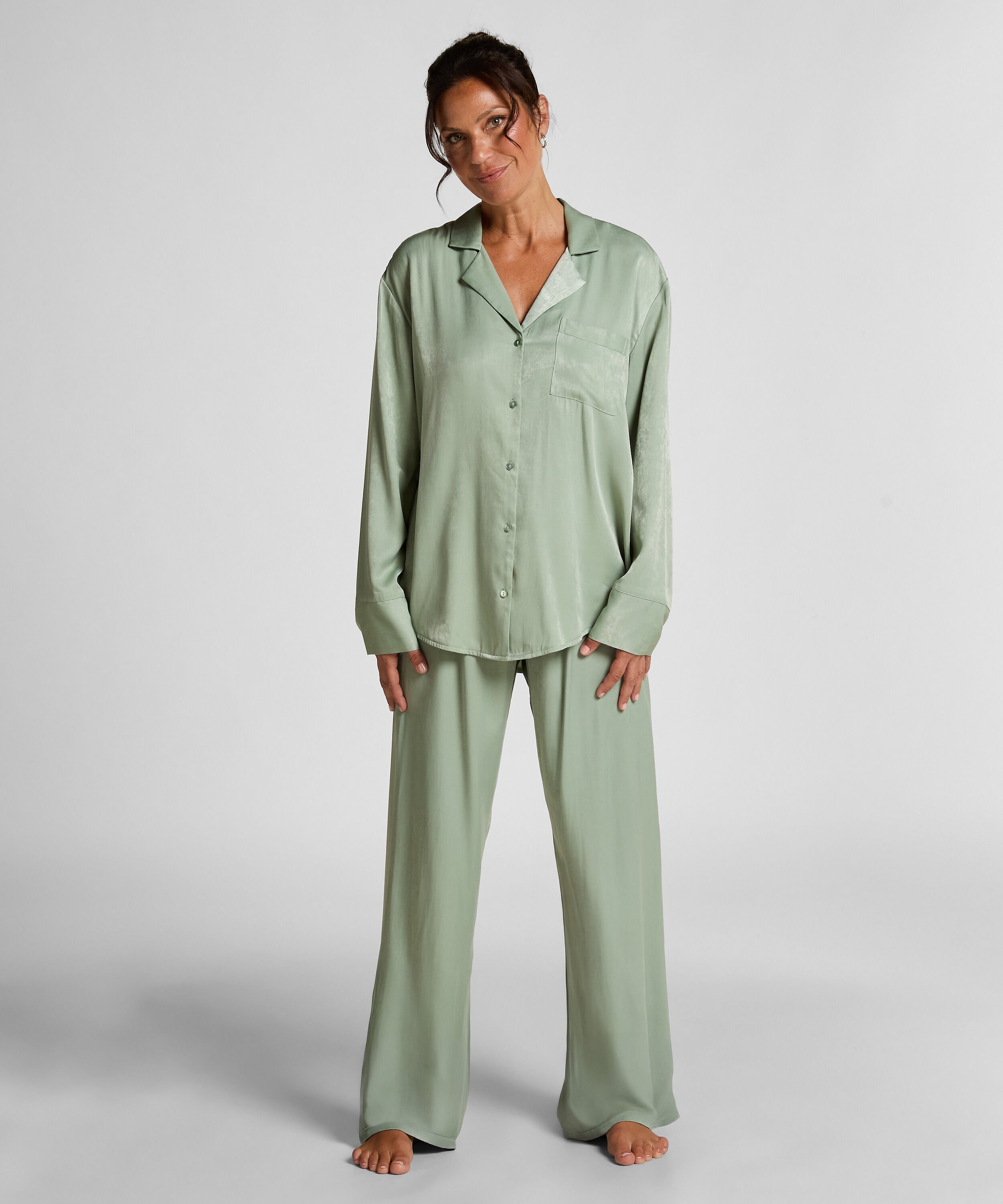 Satin Trousers, Green