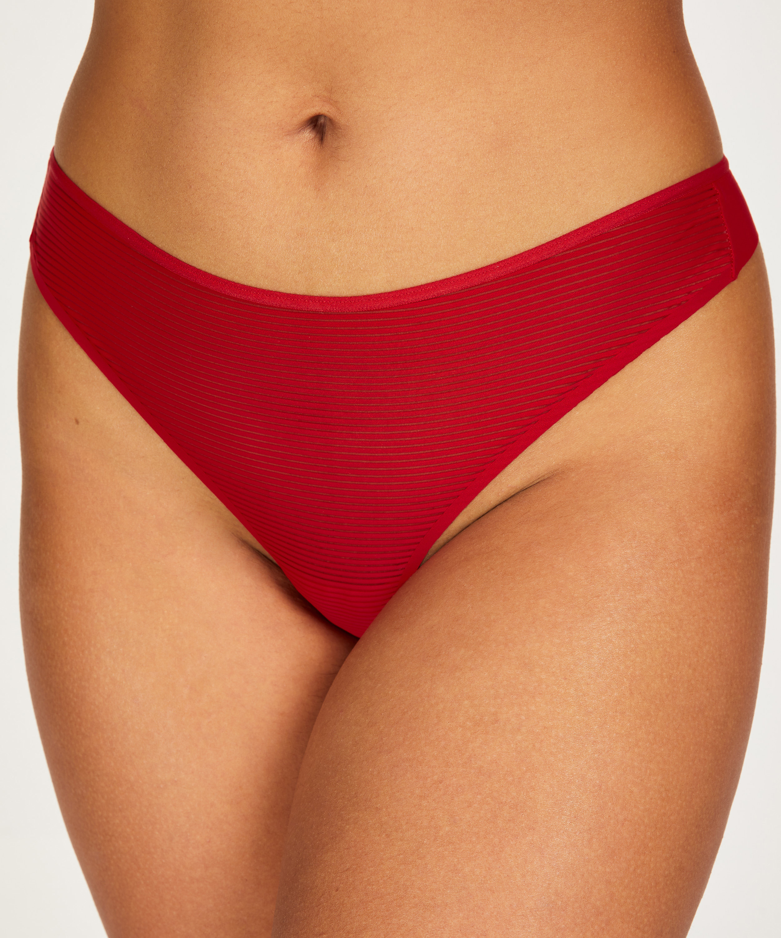 Invisible thong Stripe mesh , Red, main