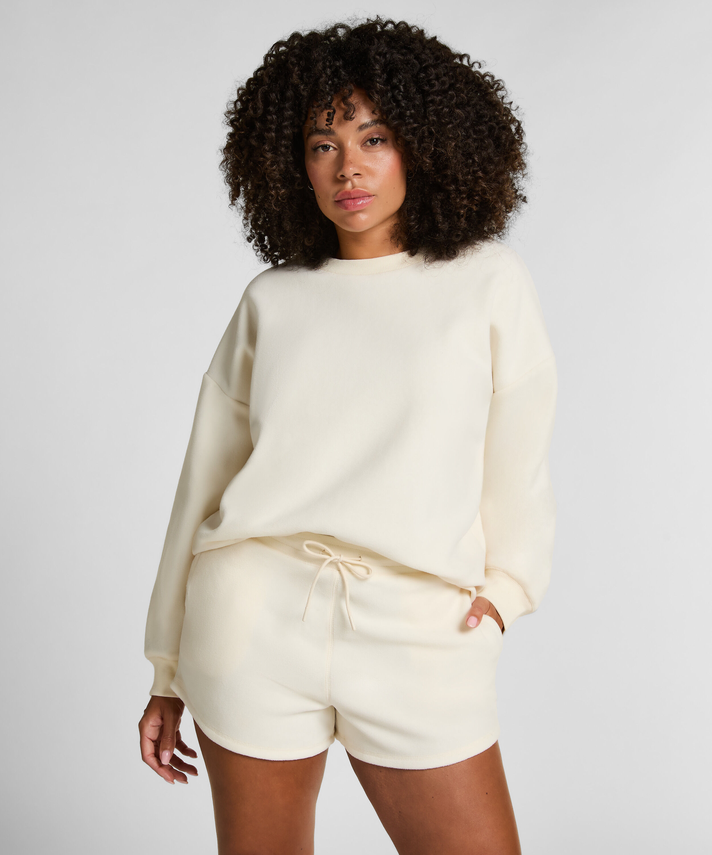 Short Sporty Fleece, White