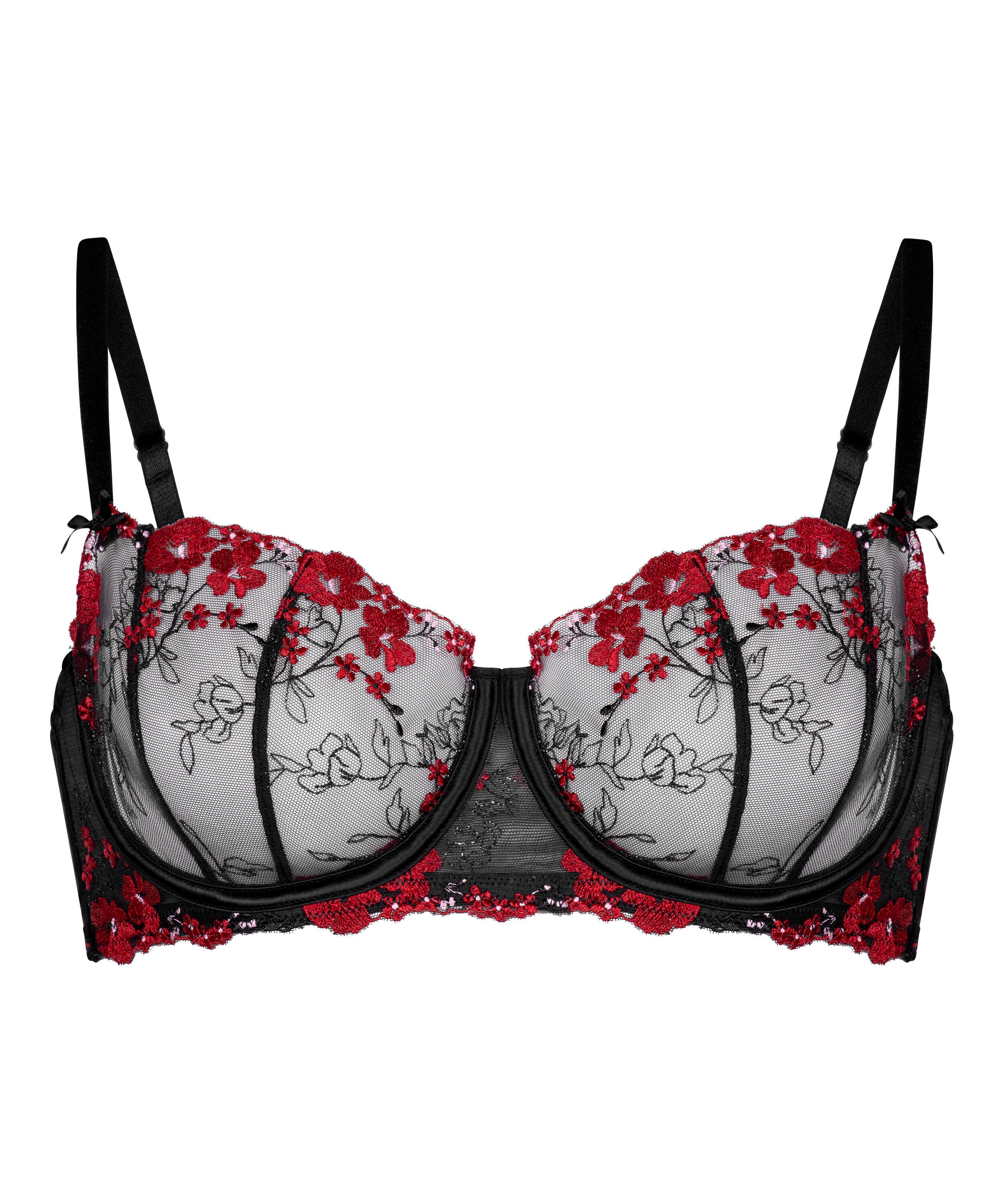 Peonie Non-Padded Underwired Bra, Black