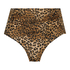 Cheeky high leg Leopard bikini bottoms, Brown