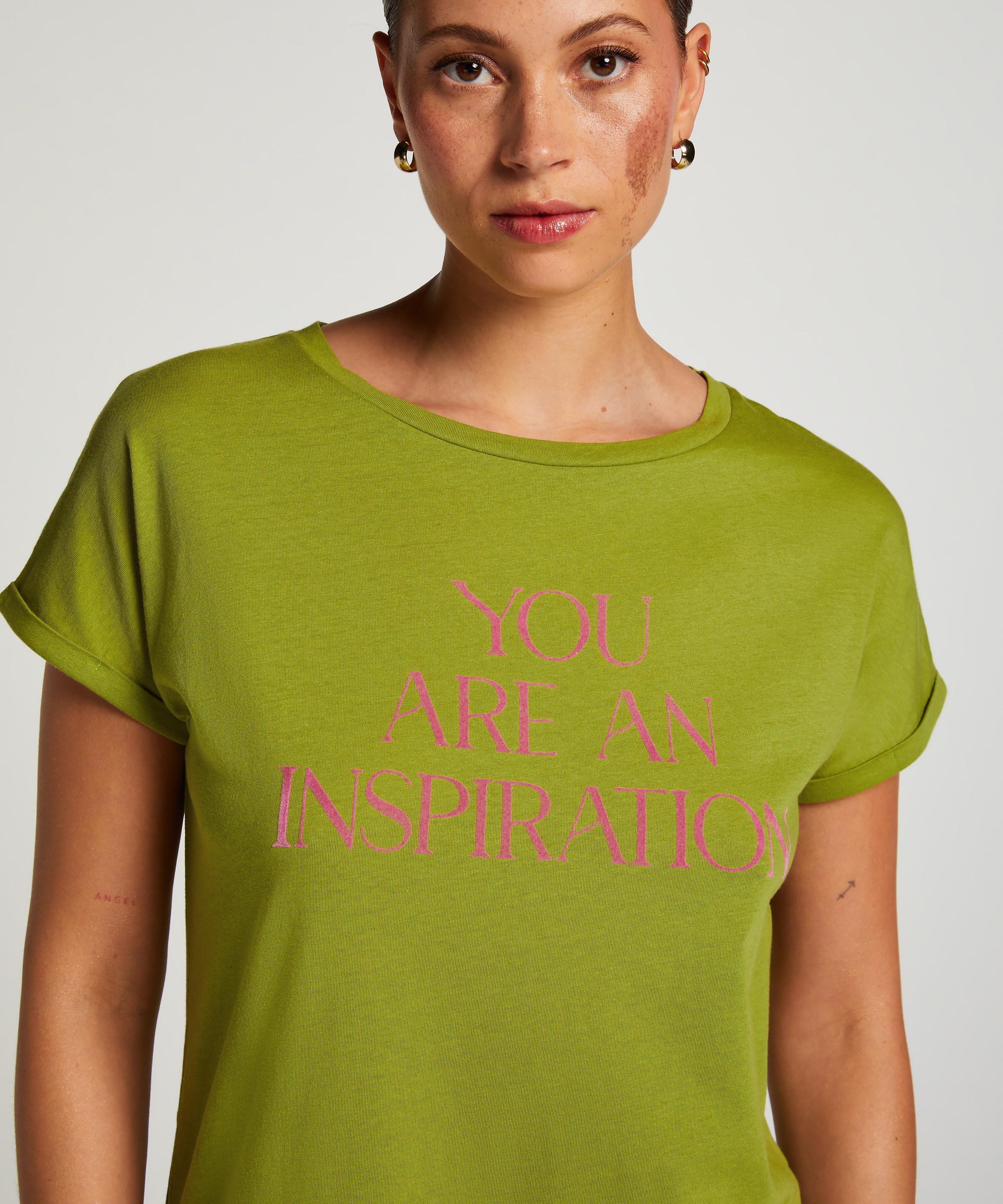 Round Neck Nightshirt, Green, main