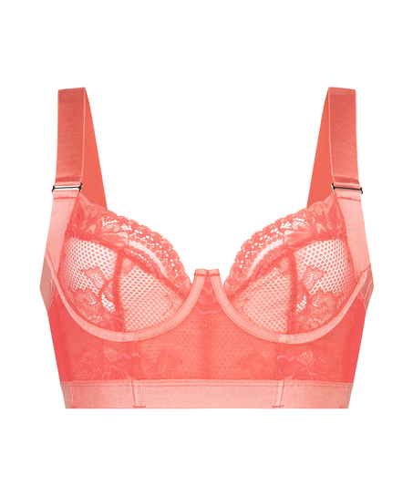 Hana Non-Padded Underwired Longline Bra, Pink