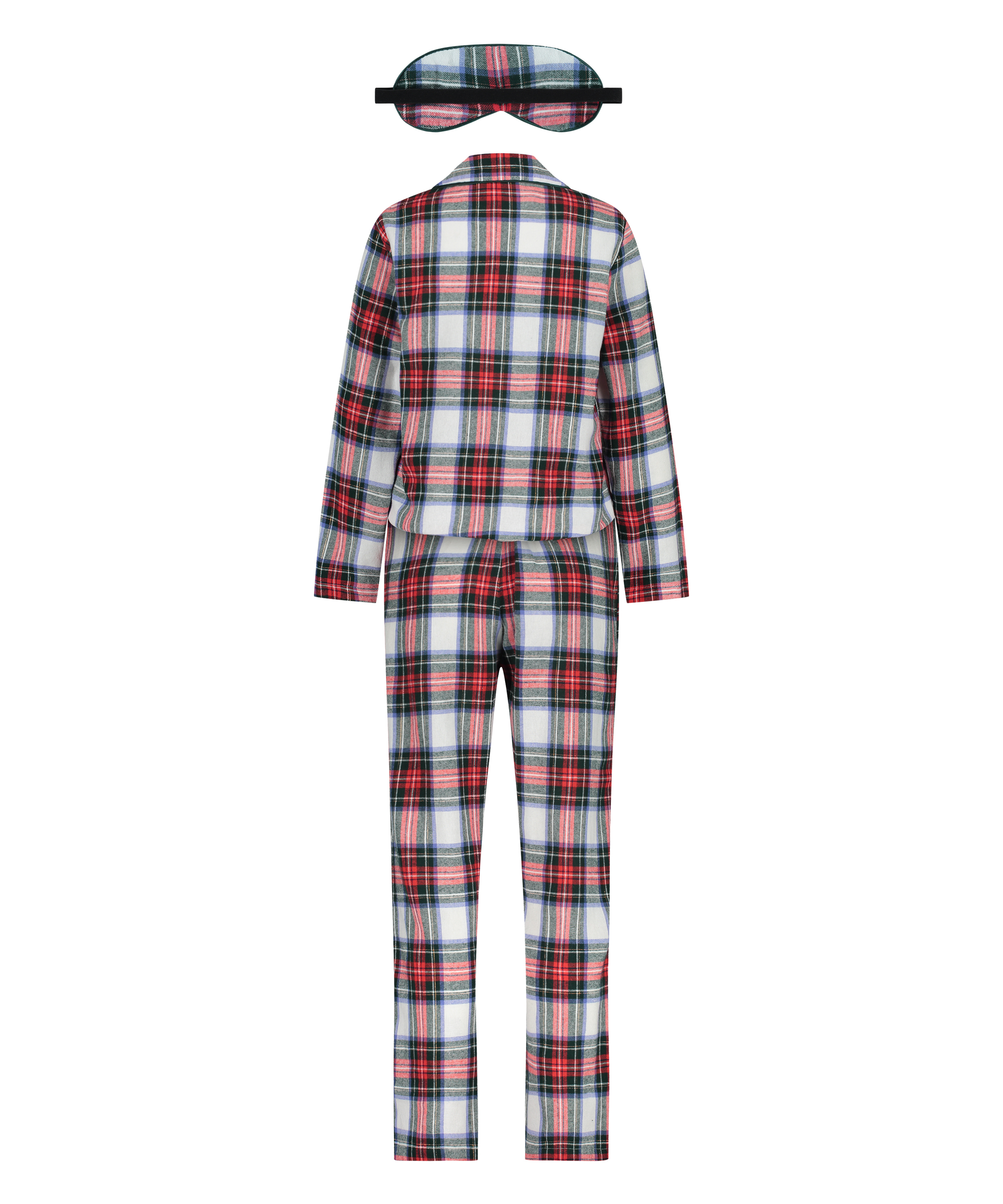 Twill Check Pyjama Set, White, main