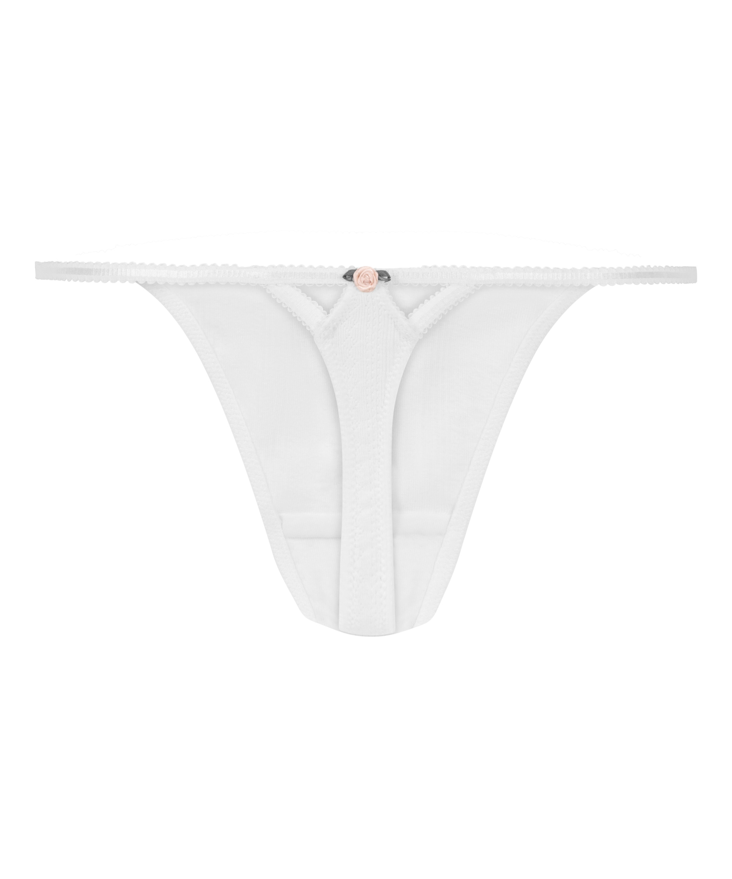 Pointelle Thong, White, main
