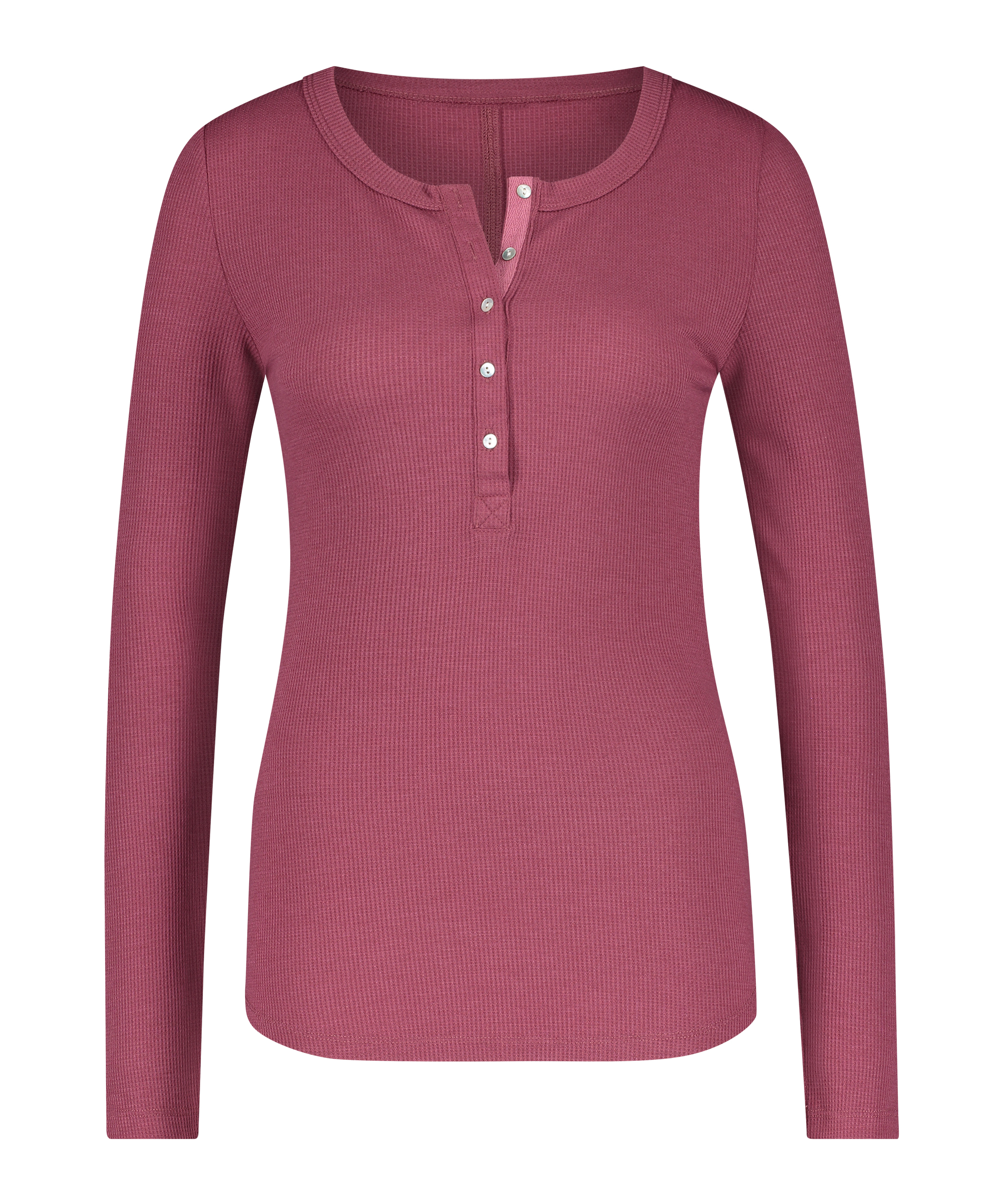 Long-Sleeved Pyjama Top, Red, main