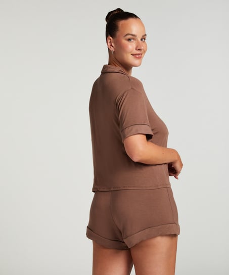 Essential Jersey Short-Sleeved Jacket, Brown