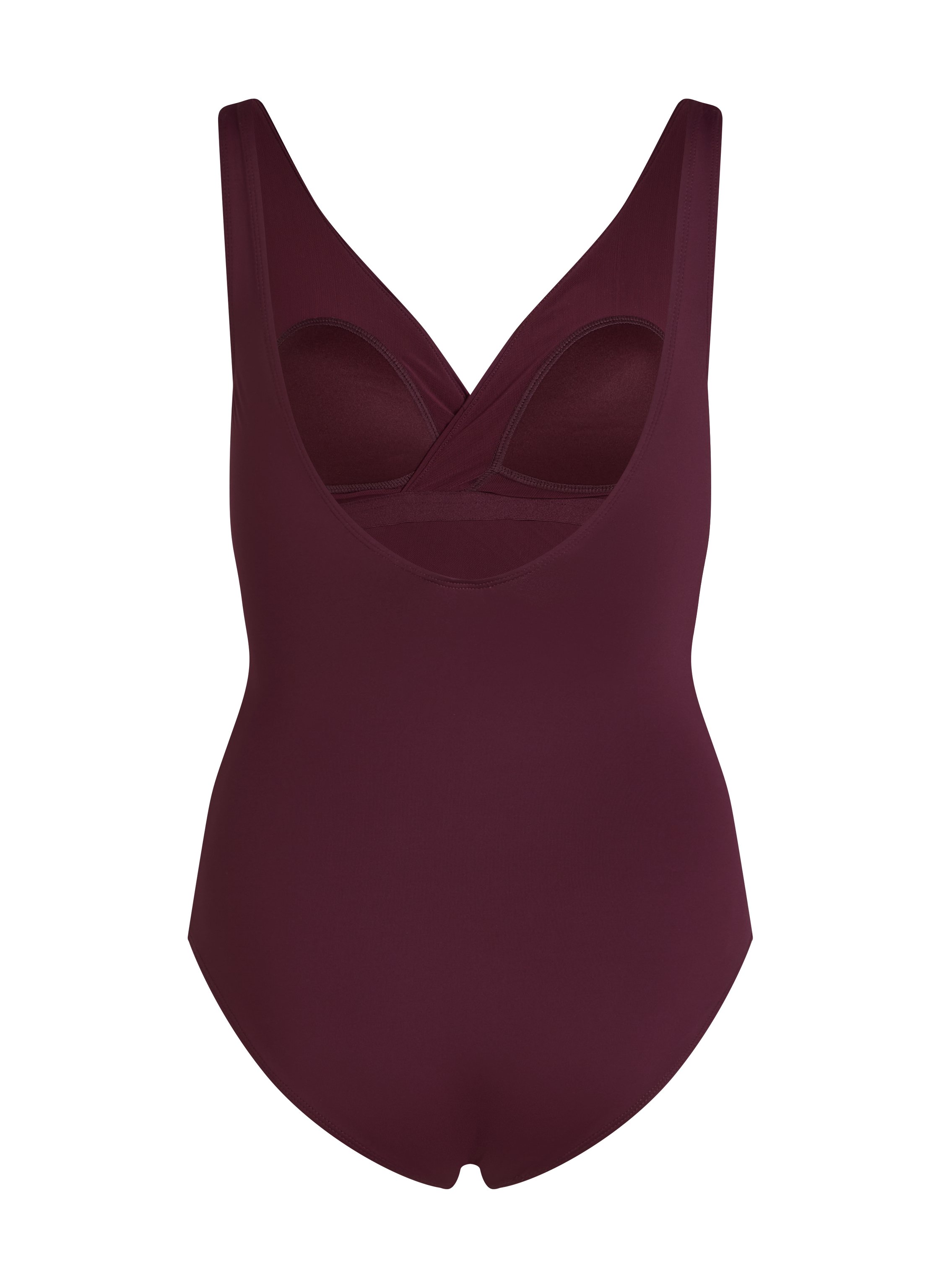 Shaping Shell Mesh Swimsuit, Purple, main