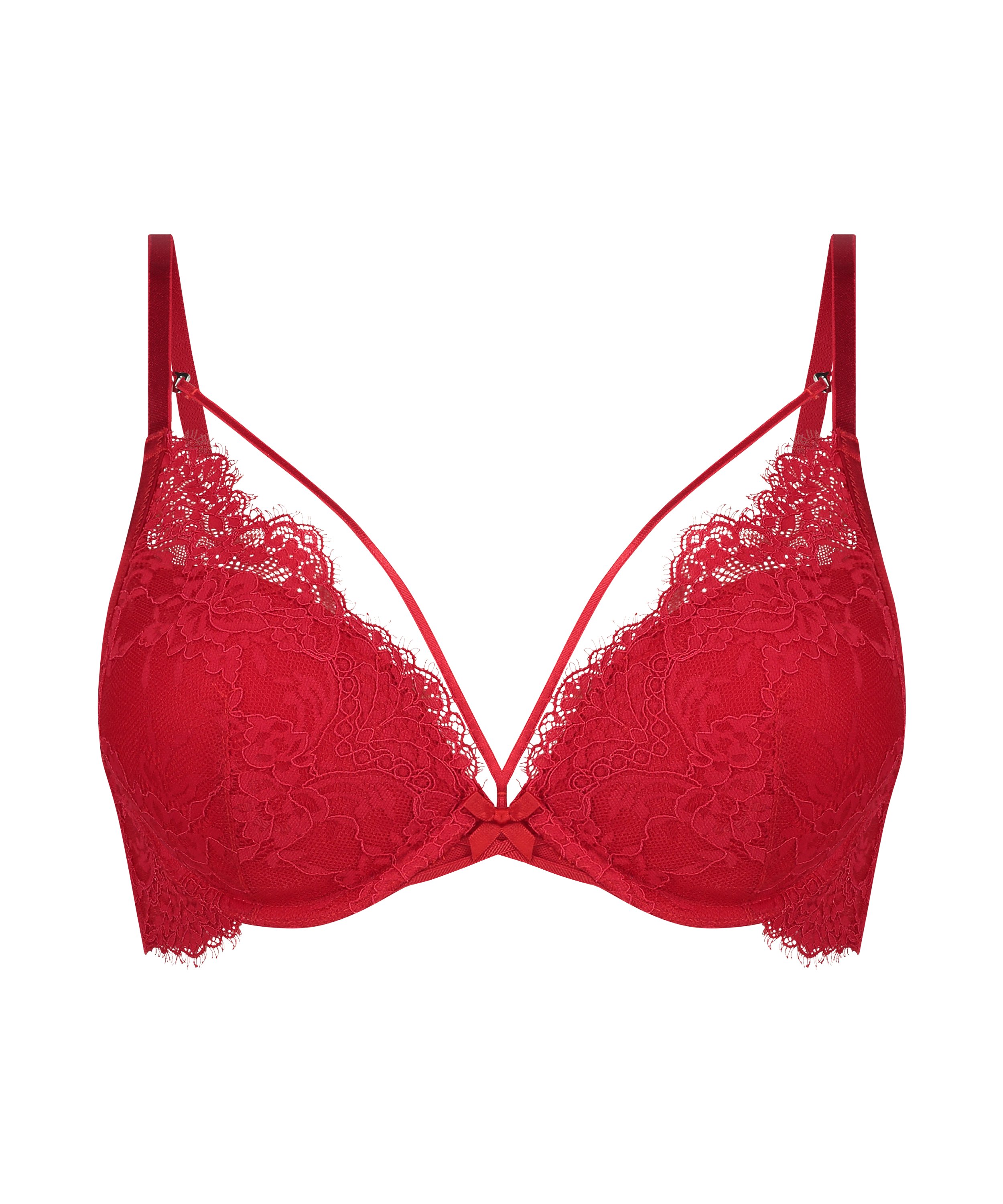 Arabella Padded Underwired Maximiser Bra, Red, main