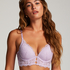 Ollie Padded Underwired Longline Bra, Purple