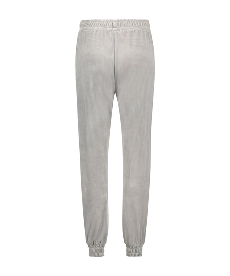 Tall Velours Jogging Bottoms, Grey