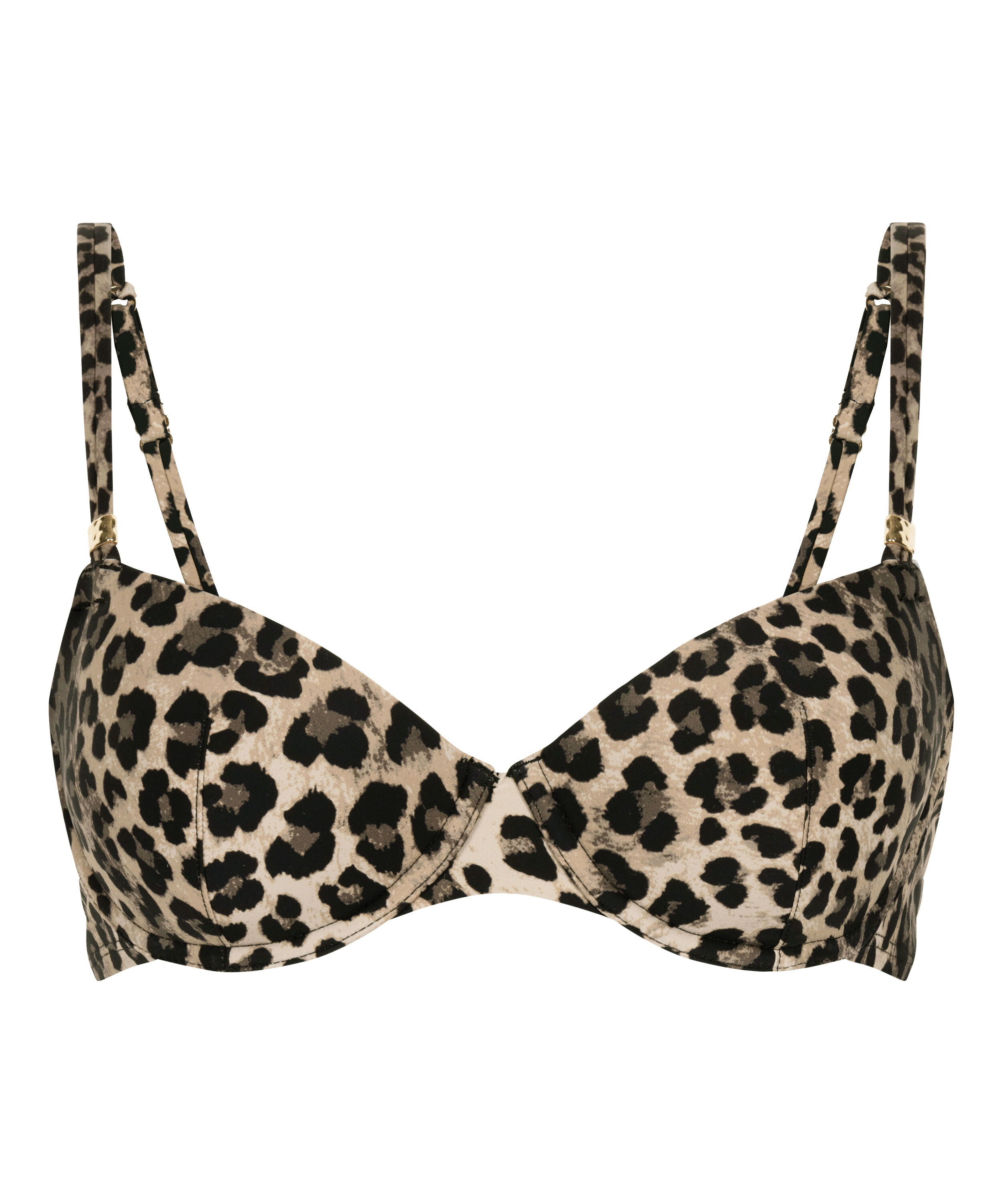 Animalia Padded Underwired Bikini Top, Brown