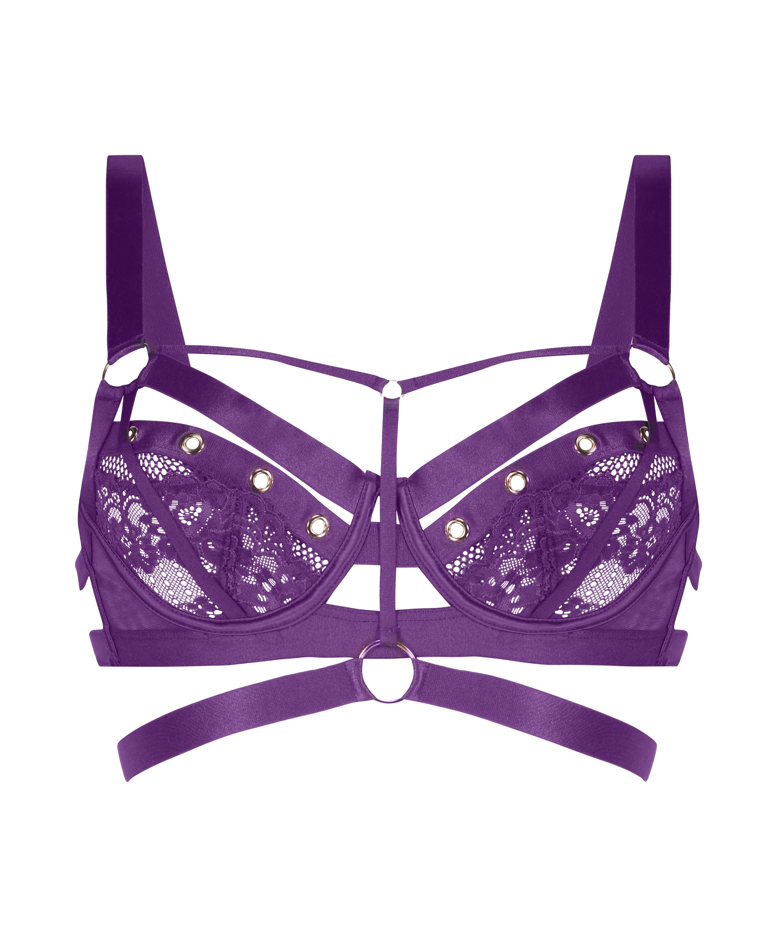 Sadie Non-Padded Underwired Longline Bra, Purple, main