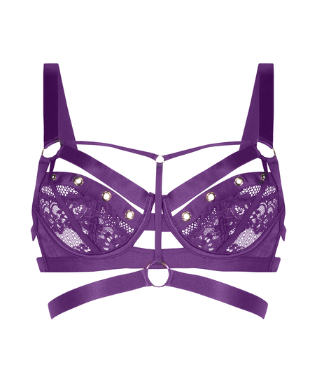 Sadie Non-Padded Underwired Longline Bra, Purple