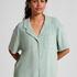 Towel Texture Button-Up Shirt, Green