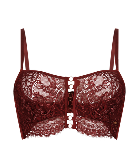 Lara Semi-Padded Longline Underwired Bra, Red