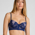 Lou Padded Underwired Longline Bra, Blue