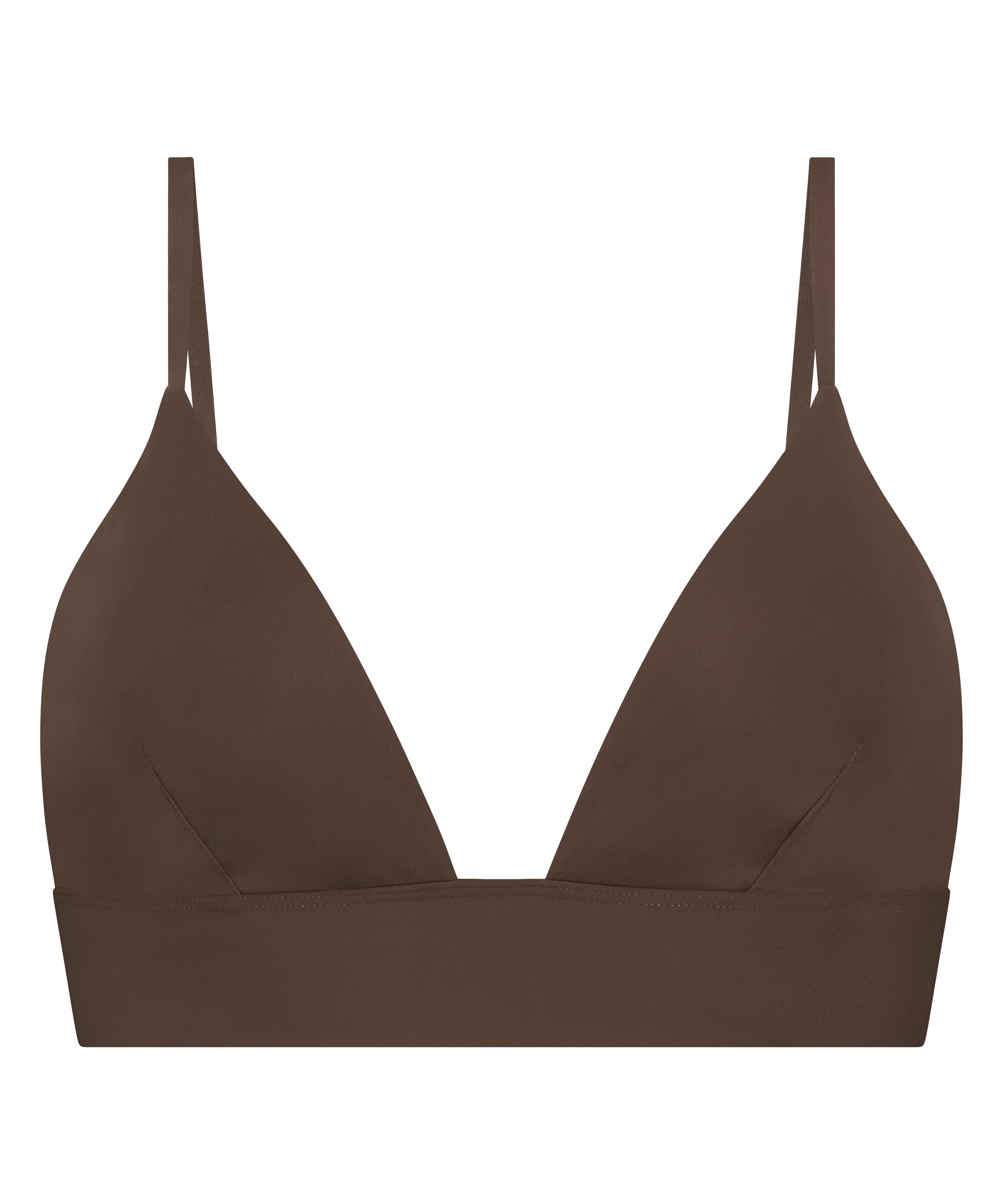 Smooth Triangle Bralette, Brown, main