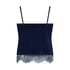 Shiny Velours Lace Cami, Blue