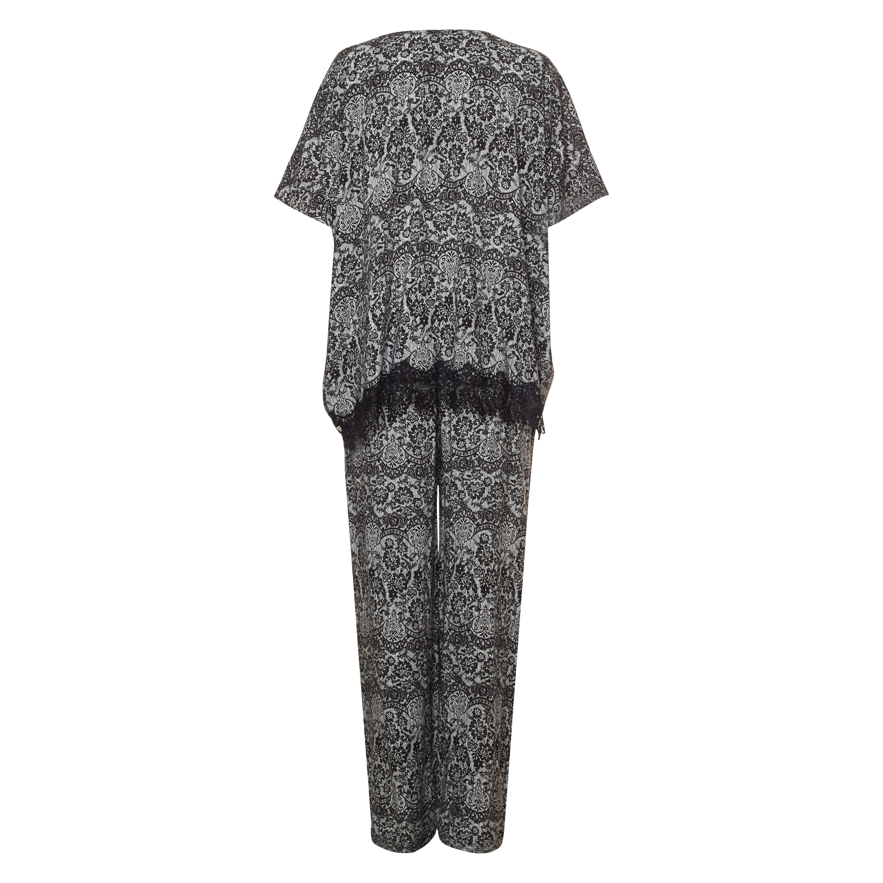 Kimono Macy lace print, Black, main