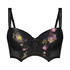Amelie Padded Underwired Longline Bra, Black