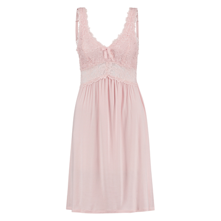 Modal Lace Slip Dress, Pink