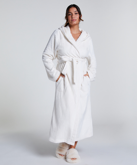 Waffle Bathrobe, White
