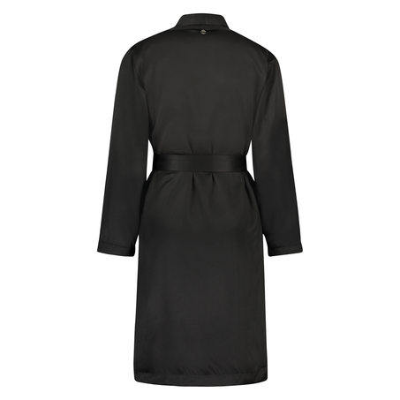 Doutzen satin velvet bathrobe, Black