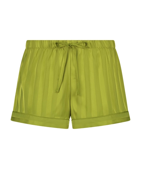 Satin pyjama shorts, Green