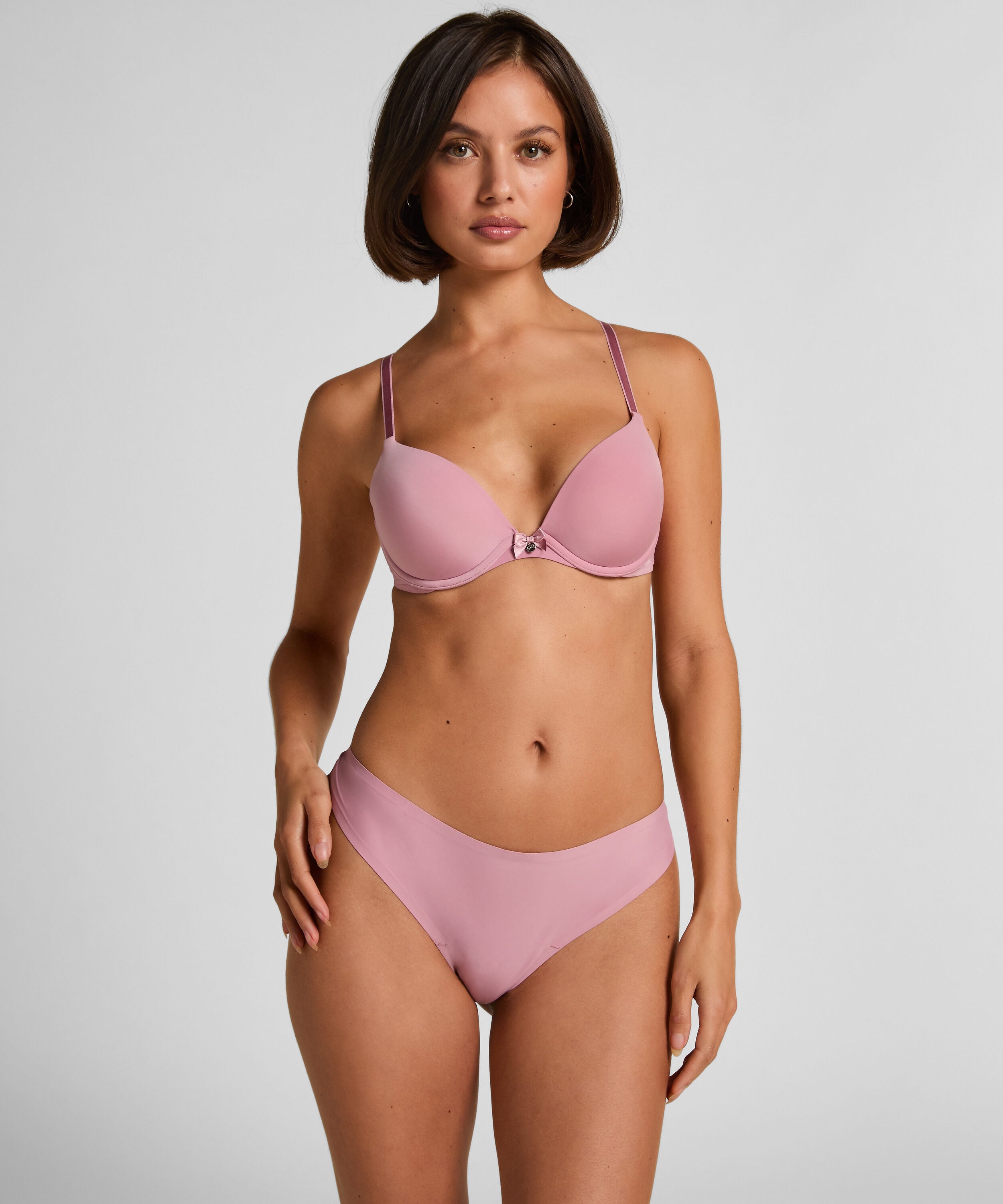 Lace Back Invisible Thong, Pink Lace Back Invisible Thong, Pink