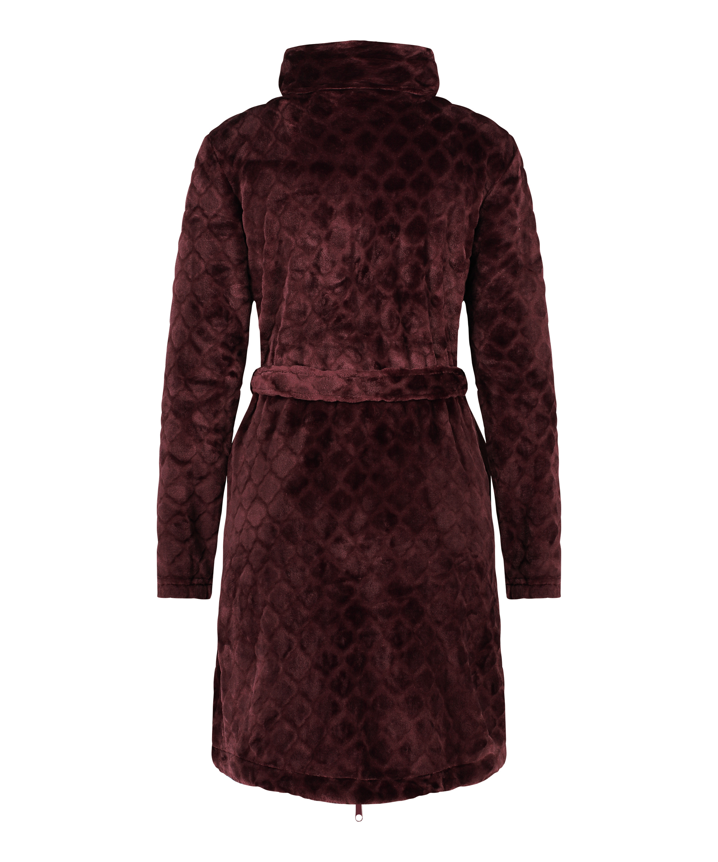 Zip Fleece Bathrobe, Purple, main