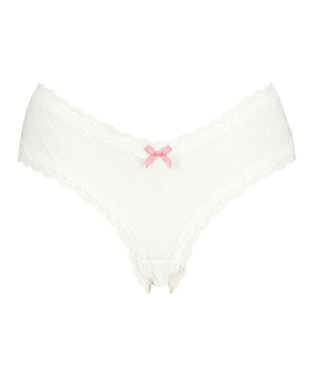 V-shape Mesh Brazilian, White
