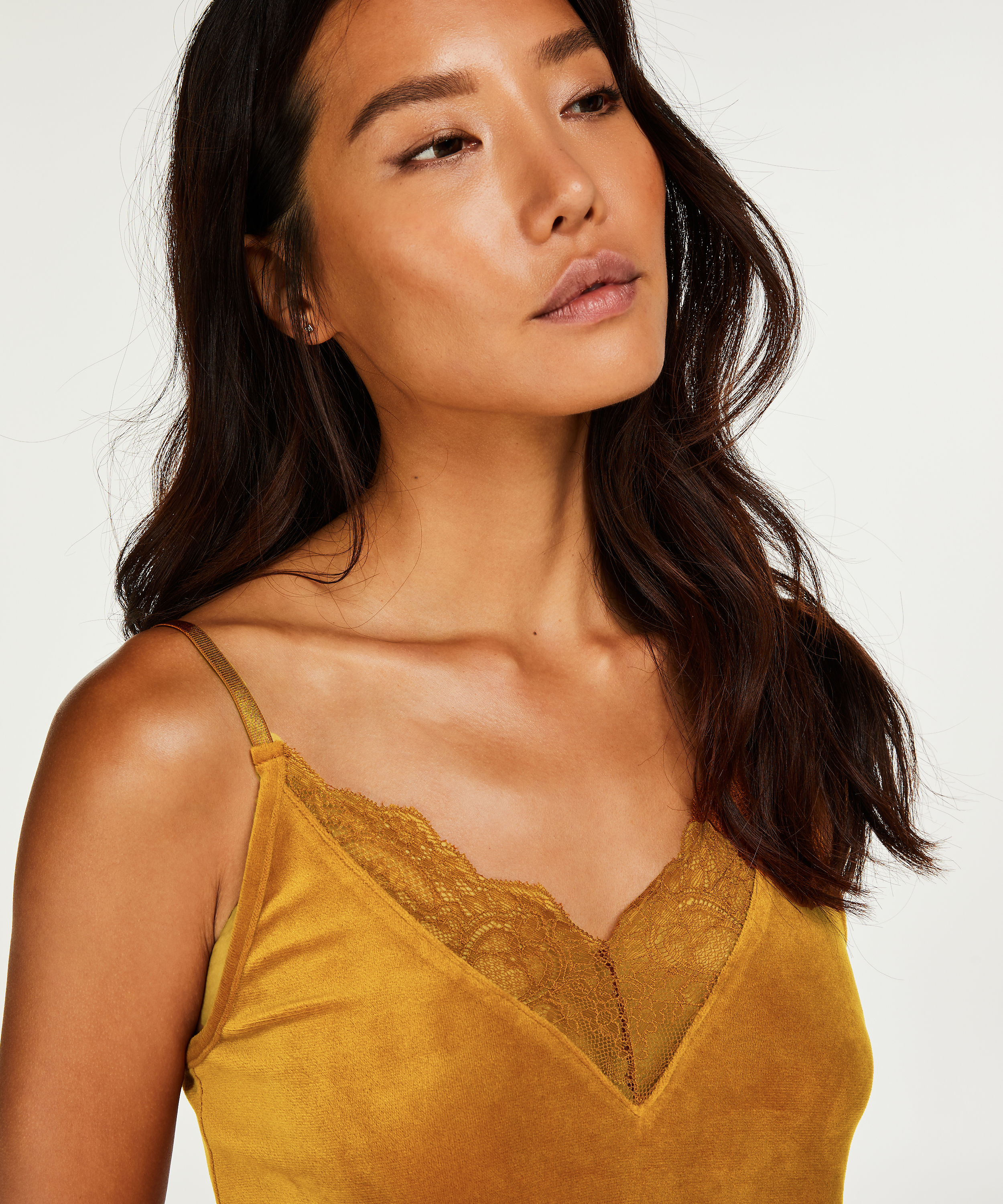 Velvet Lace Cami, Yellow, main