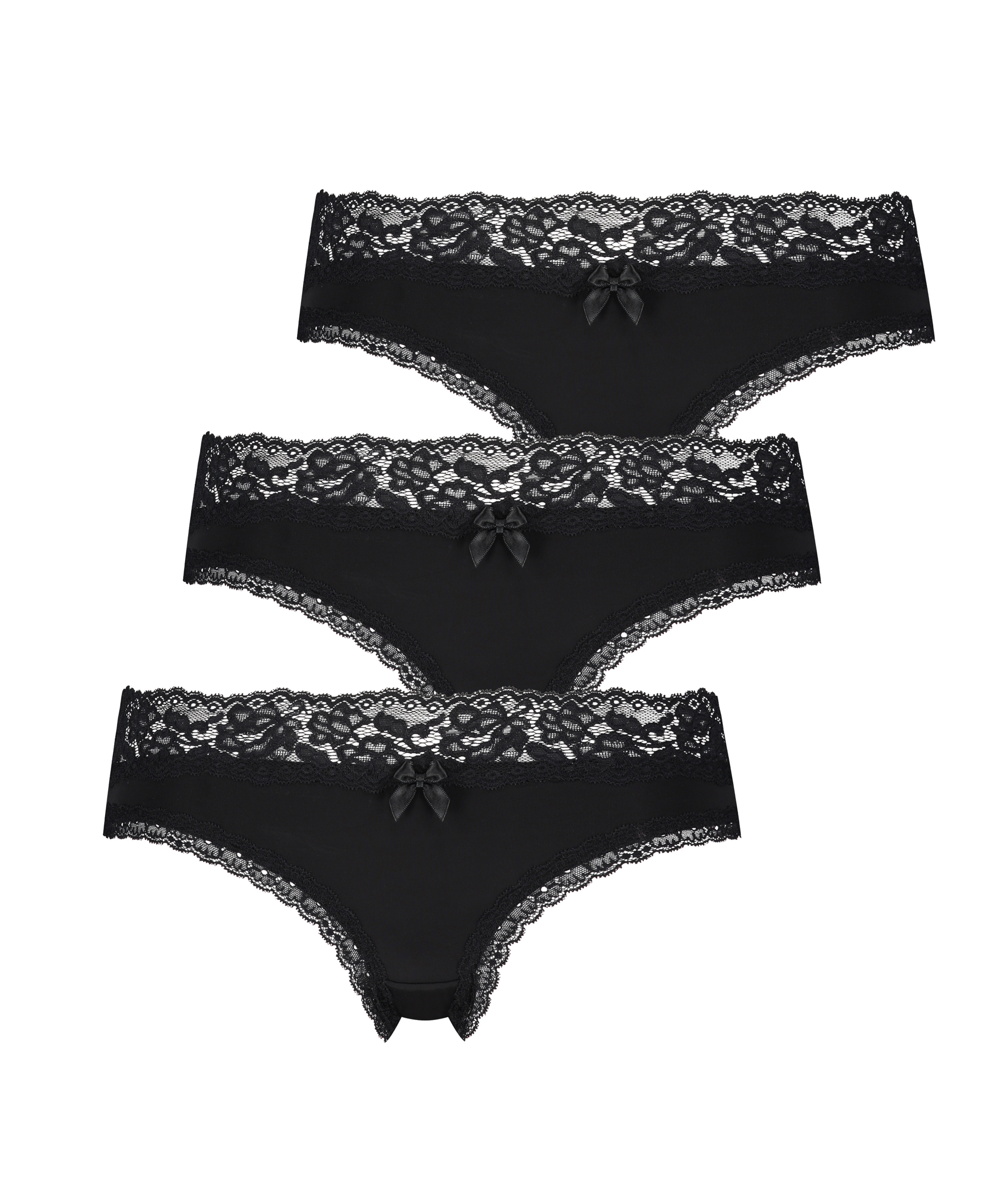 3-Pack Dakota Brazilian Shorts, Black, main