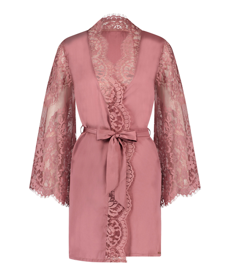 All-Over Lace Kimono, Pink