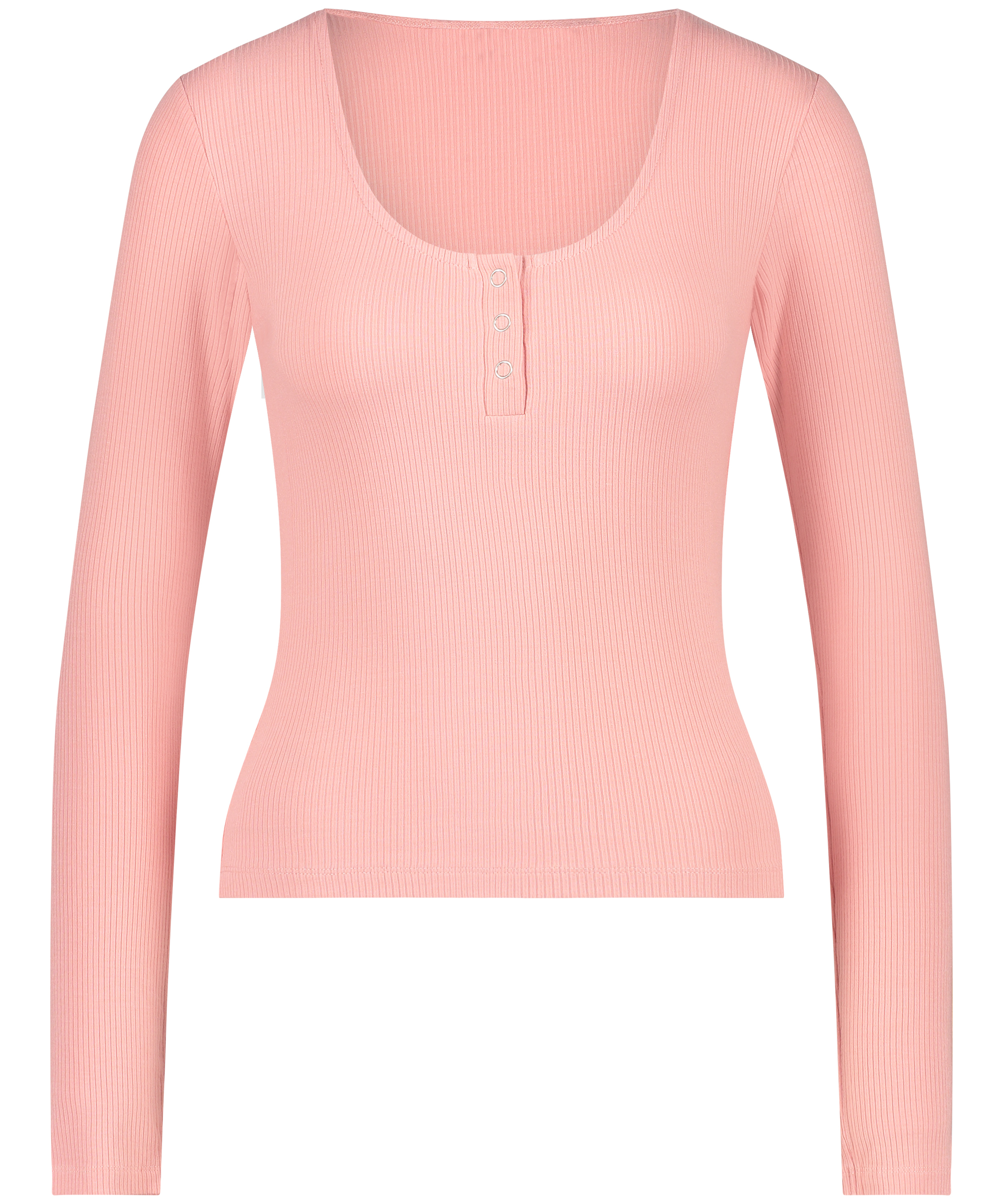 Ribbed Pyjama Top, Pink, main