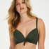 Scallop Glam padded underwired bikini top, Green