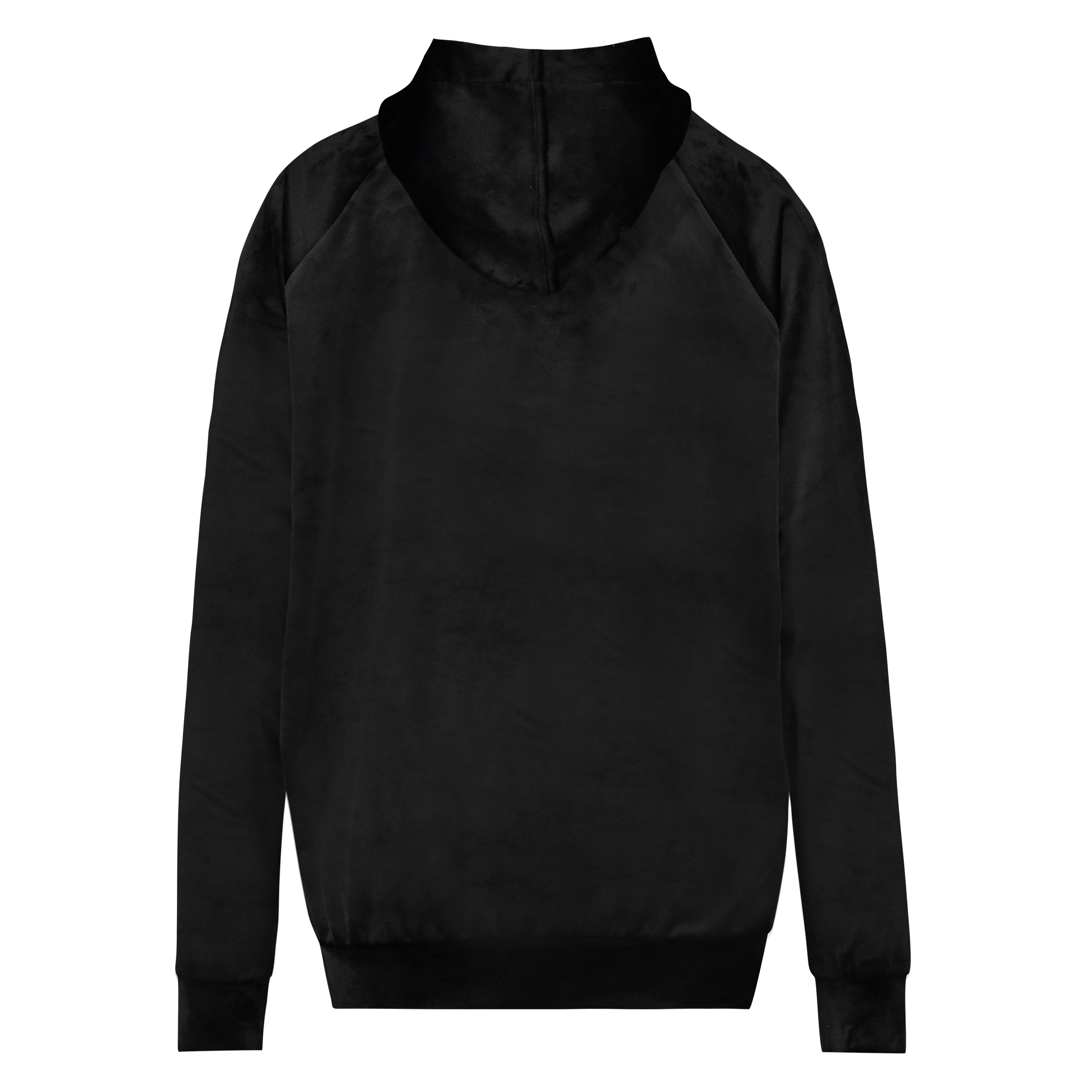 Velvet Long-Sleeved Pyjama Top, Black, main