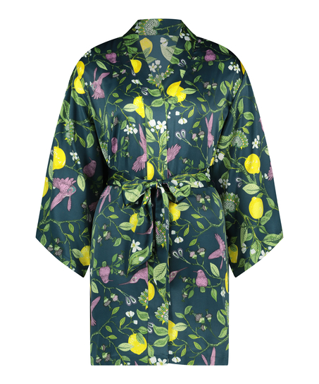 Satin Kimono, Blue