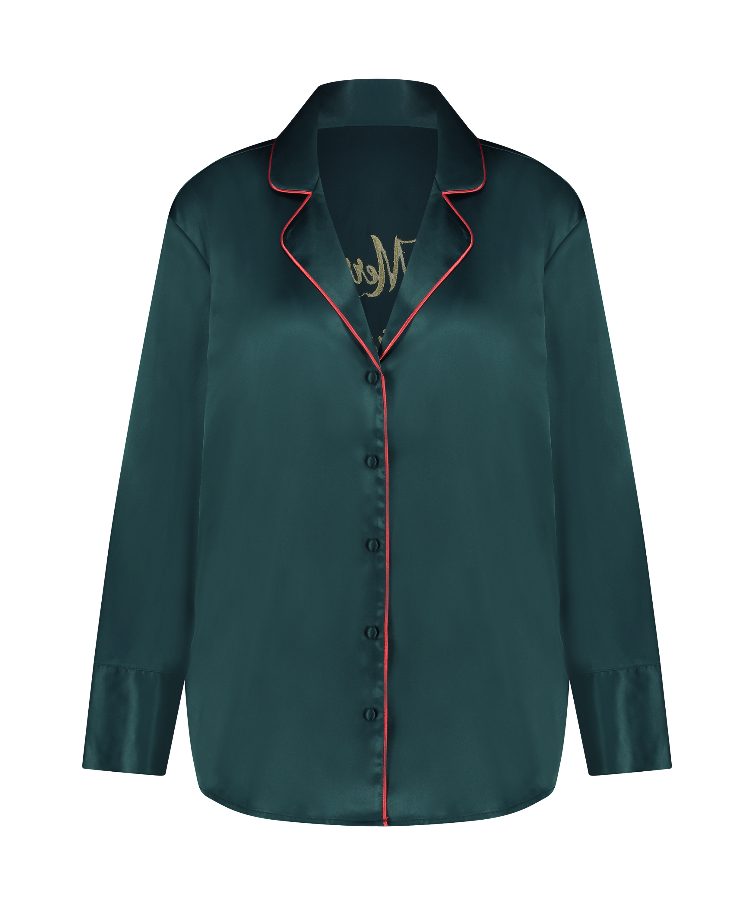 Satin Long-Sleeved Jacket, Green, main
