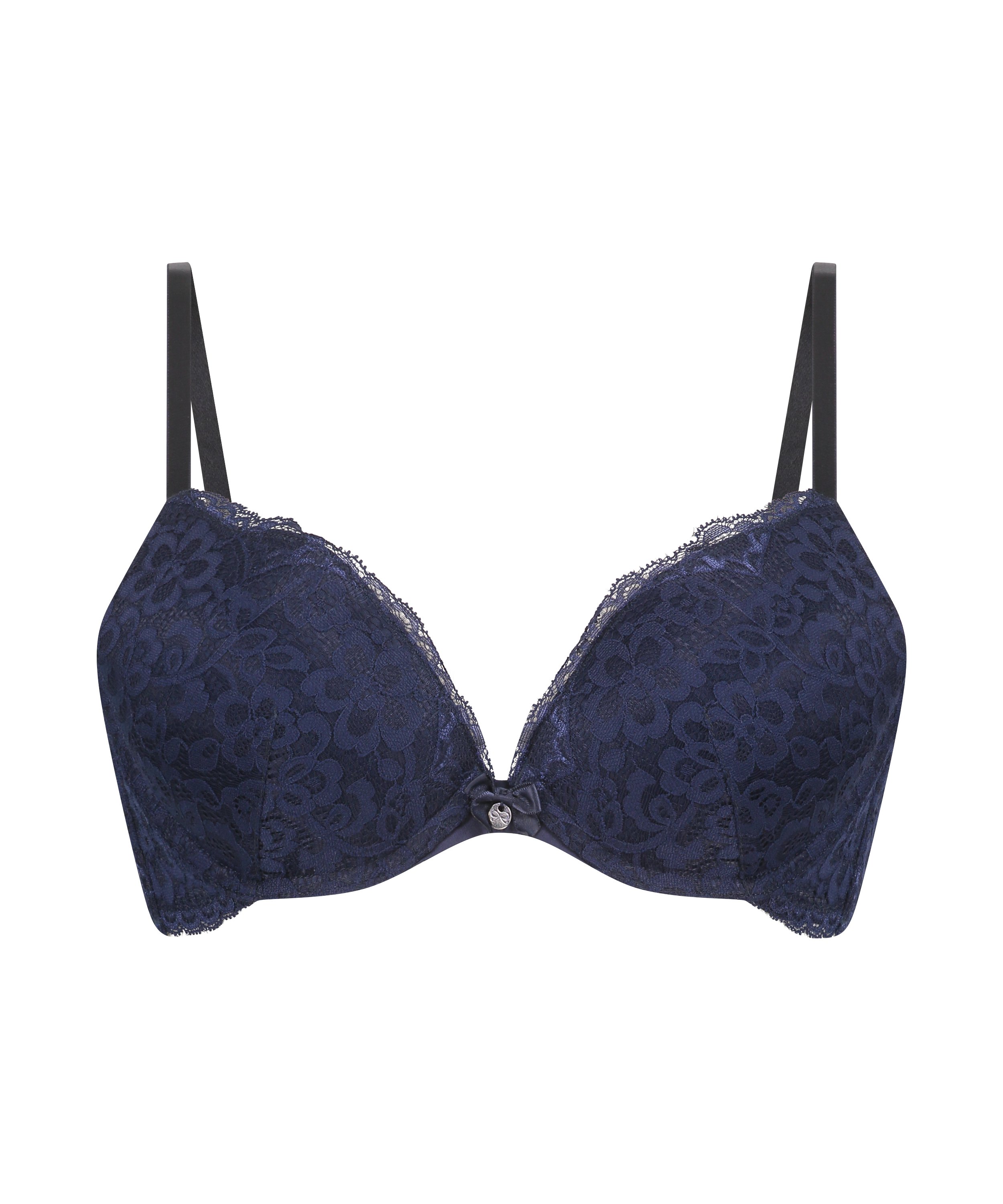 Marine Padded Underwired Push-Up Bra, Blue, main