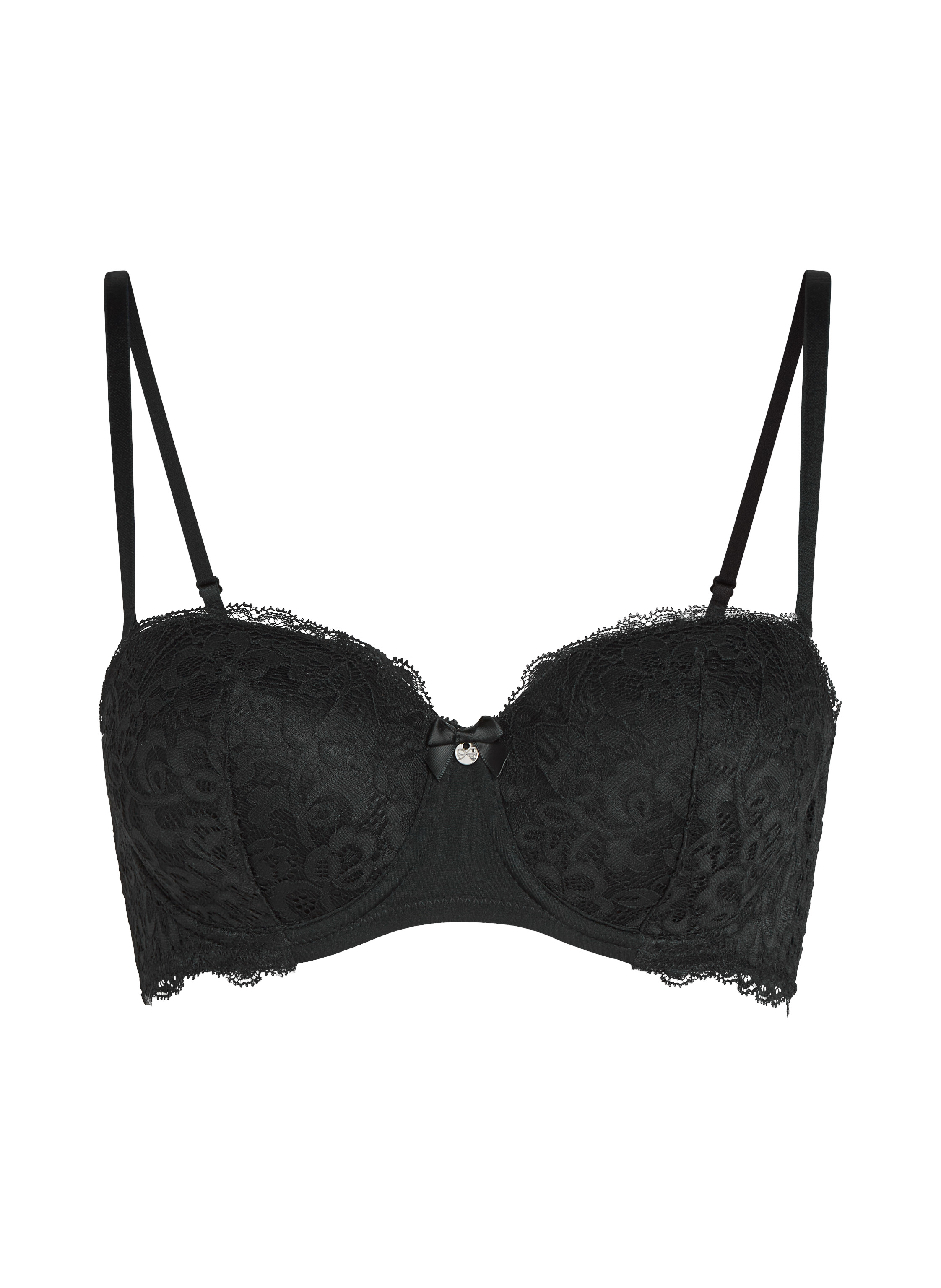 Marine Padded Underwired Bra, Black, main