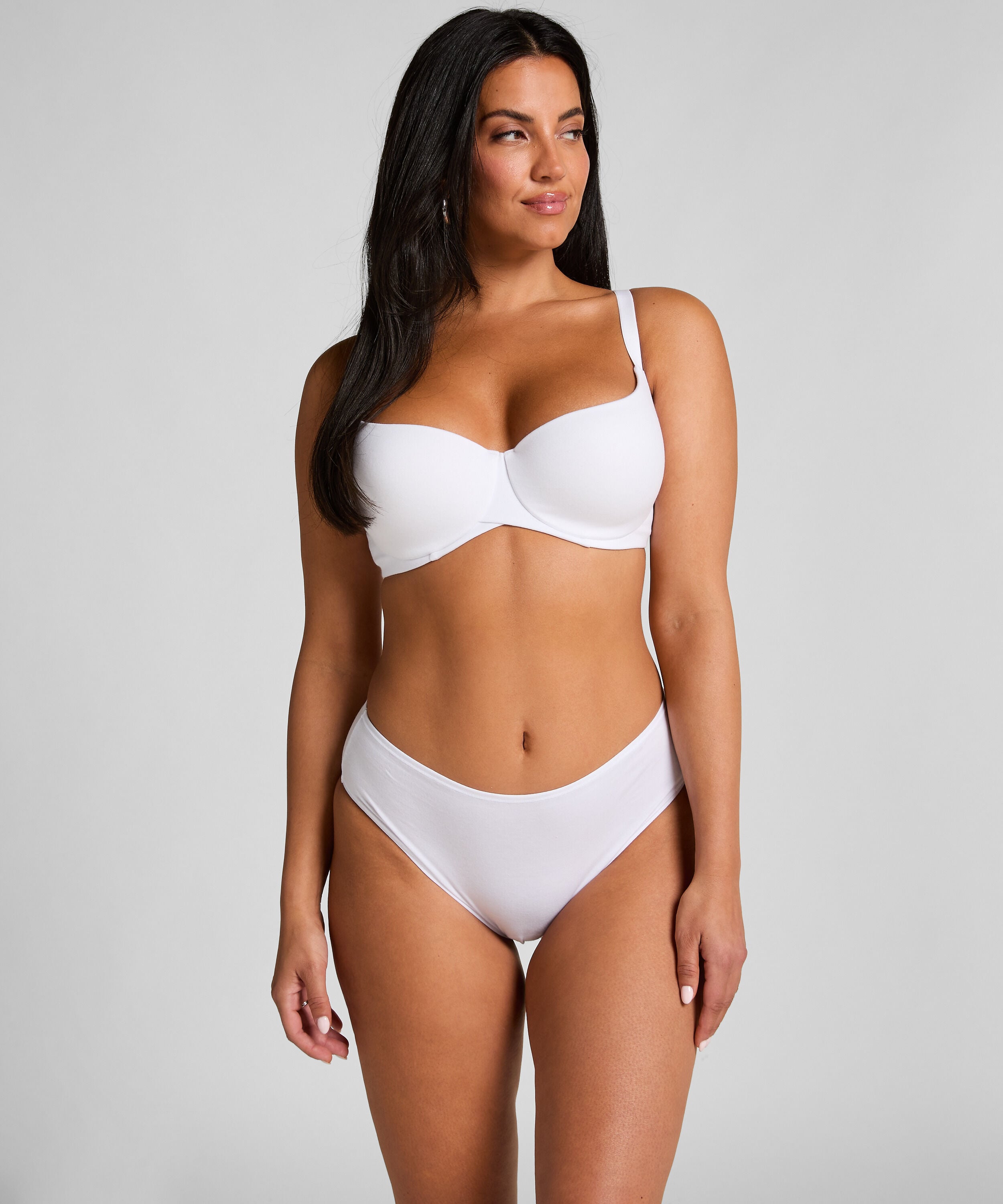 Cotton High Leg Brazilian, White