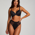 High-Cut invisible Mesh thong, Black