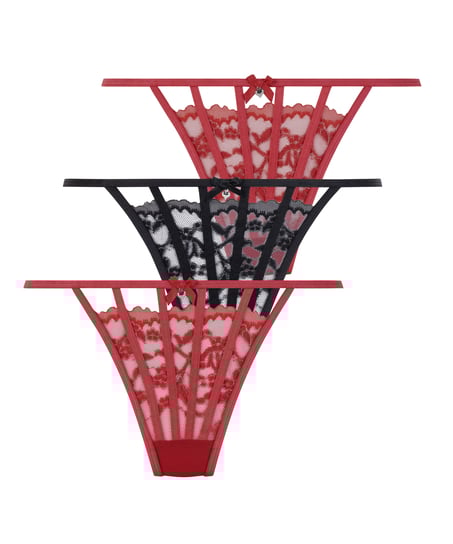 3-pack Thongs, Red